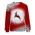 thumbnail image 3 of Sudadera de Manga Larga Gibobby con Capucha Navideña Cuello Redondo Estampado de Leopardo Rojo L, 3 of 5