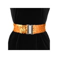 thumbnail image 4 of Cinturones anchos elásticos de INSPIRE CHIC con hebillas entrelazadas y decoraciones de lentejuelas brillantes para vestidos Naranja, 4 of 6