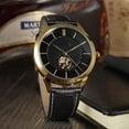 thumbnail image 2 of Reloj de pulsera automático Nikou FORSINING correa de Cuero PU negro dorado, 2 of 2