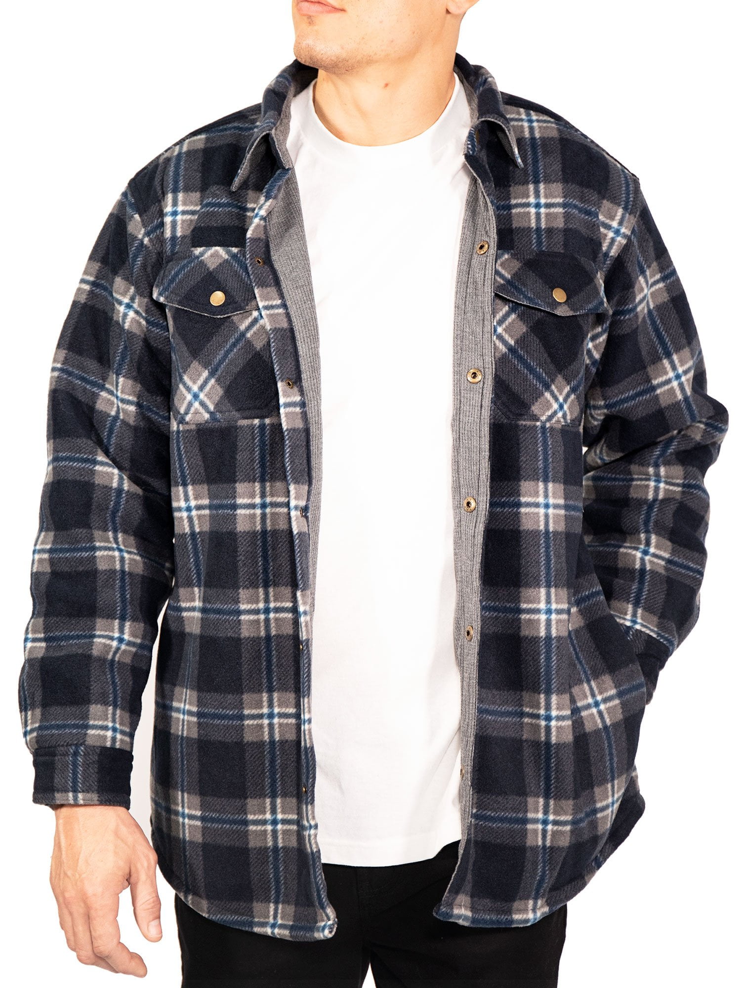 Visive Mens Flannel Shirt Long Sleeve Button Down Up Heavy Flannel Shirts Up to Size 5XL