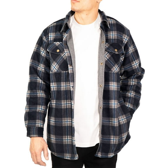 Visive Mens Flannel Jacket Shirt Big And Tall Heavy Button Down Thermal Lined