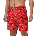 thumbnail image 2 of Uemuo Red Ladybugs On White Dotted Pattern Mens Swim Trunks Quick Dry Board Shorts with Mesh Lining, Stretch Beach Shorts Quick Dry No-Chafing Board Shorts-XX-Large, 2 of 9