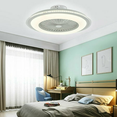 

TFCFL 23.5inch Invisible Ceiling Fans with 3-Color LED Light Fan Chandelier+Remote