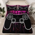 thumbnail image 2 of jejeloiu Purple Black Full Size SheetsGame Console Bed Sheets,Modern Video Game Sheet Sets For Men Women,Breathable Home Decor,4-Piece, 2 of 7