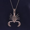thumbnail image 6 of AFFY Round Cut Black Cubic Zirconia Scorpion Pendant Necklace In 14K Rose Gold Over Sterling Silver, 6 of 7