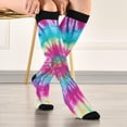 thumbnail image 5 of Coolnut Tie Dye Compression Socks, 1 Pack Women Men Long Stocking (20-30mmHg) Travel Knee High Stockings for Athletic Sports,Running,Cycling,Nursing, 5 of 6