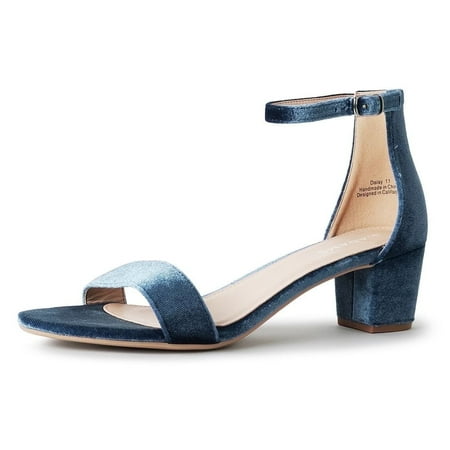 J. Adams Daisy Block Heel Sandals Ankle Strap Block Heels Open Toe Dress Shoes Chunky Heels Comfortable and Stylish for Women