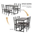 thumbnail image 5 of 5-Piece Modern Dining Table Set for 4,Wood Kitchen Table Chairs Set for Small Place, Kitchen, Dining Room,Gray, 5 of 6