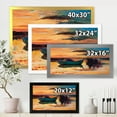 thumbnail image 4 of Boat At The Lake During Evening Glow I 32 in x 16 in Framed Painting Canvas Art Print, by Designart, 4 of 4