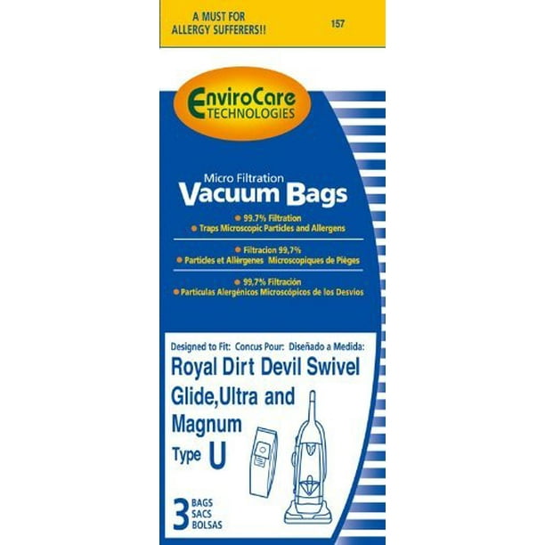 Dirt Devil Type U Microfresh Vacuum Bags (3Pack), 3920750001 Walmart