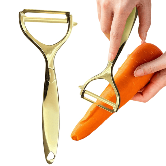 Gold Potato Peeler - Ultra Sharp Vegetable Peelers For Kitchen, No Rust Stainless Steel Serrated Y Peeler, Easy To Use With Durable Non Slip Ergonomic Grip For Carrot Fruits Veggie Kiwi