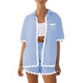 thumbnail image 2 of Bslissey Women's Summer Outfits Short Sleeve Button Lapel Shirt + Drawstring Shorts 2Pcs Ladies Casual Fashion Short Pants Sets, 2 of 5