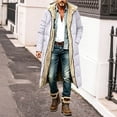 thumbnail image 4 of Smupbvky Mens Long Puffer Coat Hooded Fuzzy Fleece Lined Zip Up Jacket Winter Trendy Casual Warm Outerwear (S, White), 4 of 6