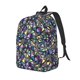 thumbnail image 1 of Disketp Purple-Gold Triangles print Canvas Backpack Lightweight Travel Daypack Student Rucksack Laptop Backpack-Small, 1 of 5
