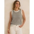 thumbnail image 5 of ANRABESS Sweater Vest for Women Striped Sleeveless Knit Tank Top, Lightweight Crewneck Casual Summer Pullover Shirt, 5 of 9
