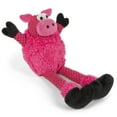 thumbnail image 2 of goDog Checkers Skinny Pig Squeaky Plush Dog Toy, Chew Guard Technology - Pink, Small, 2 of 4