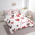 thumbnail image 3 of Castle Fairy Love Heart Bedding Comforter Set,Valentine's Day Bow Queen Bedding Sets, 3 of 8