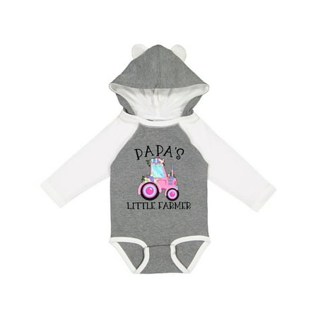 

Inktastic Papa s Little Farmer- Pink Tractor and Flowers Gift Baby Boy or Baby Girl Long Sleeve Bodysuit