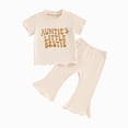 thumbnail image 4 of 1T 2T 3T 4T 5T Toddler Baby Girl Summer Clothes Set Short Sleeve T-shirt Tops Floral Bottom Pants Little Kids Outfits 2Pcs, 4 of 4