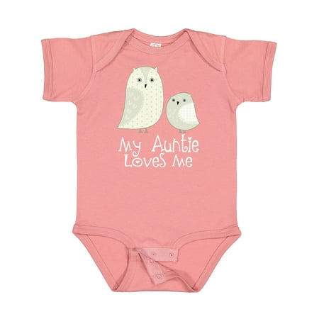 

Inktastic My Auntie Loves Me Owl Gift Baby Boy or Baby Girl Bodysuit