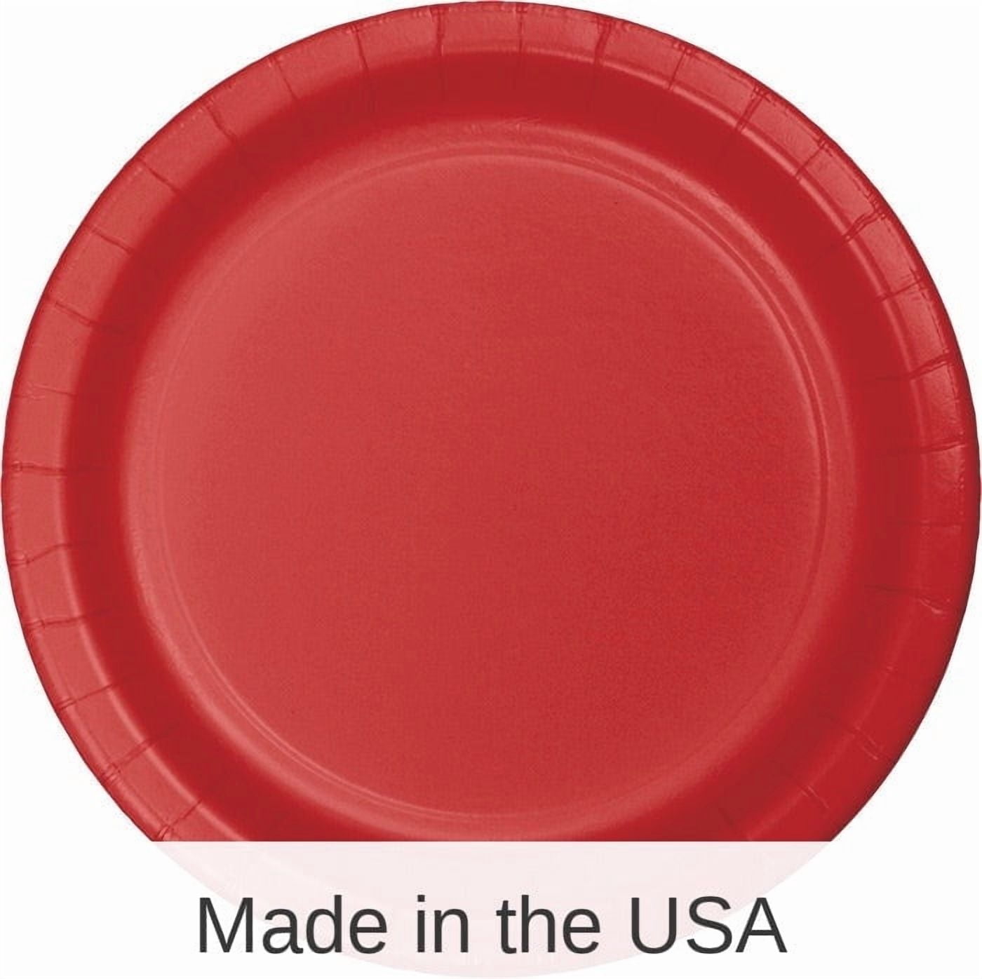 240/Case Bulk Classic Red Sturdy Style Paper Banquet Plates 10.25 inch