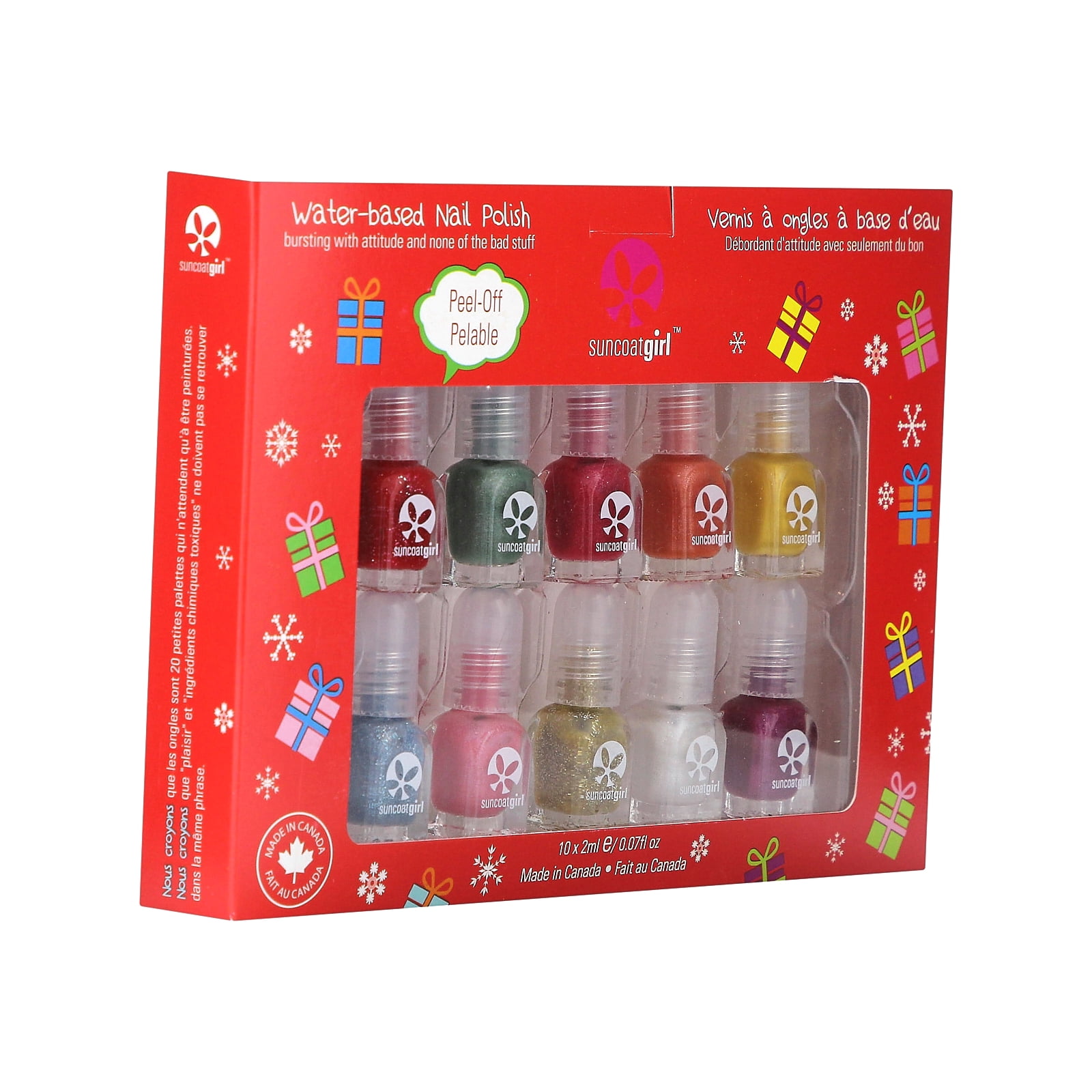 SuncoatGirl Water-Based Nail Polish, Merry Mini Mani Kit, 12 Piece