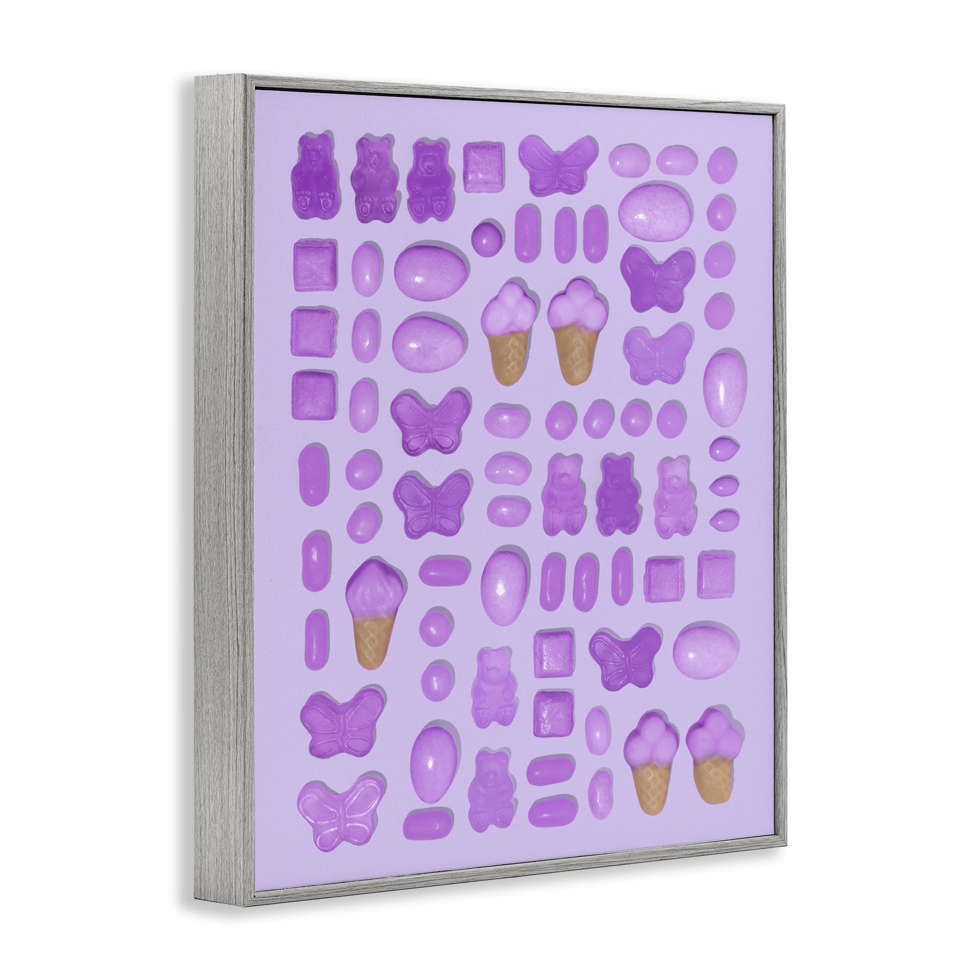 Stupell Industries Lilac Purple Toned Candies Gray Framed Giclee Art, design by LISH Creative