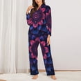 thumbnail image 6 of Salouo Bohemian Vintage Pattern Pattern Women's Pajamas Set Long Sleeve Button Down Sleepwear Soft Pj Lounge Sets for women 2 Piece Pjs Set with Long Pants -Small, 6 of 8