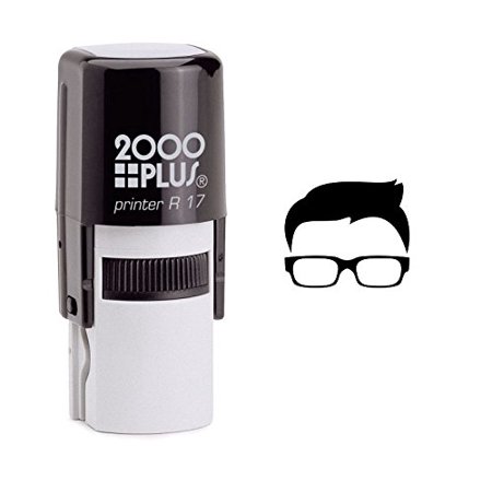 StampExpression - Boy Wearing Glasses Self Inking Rubber Stamp - Black Ink (W-6071)