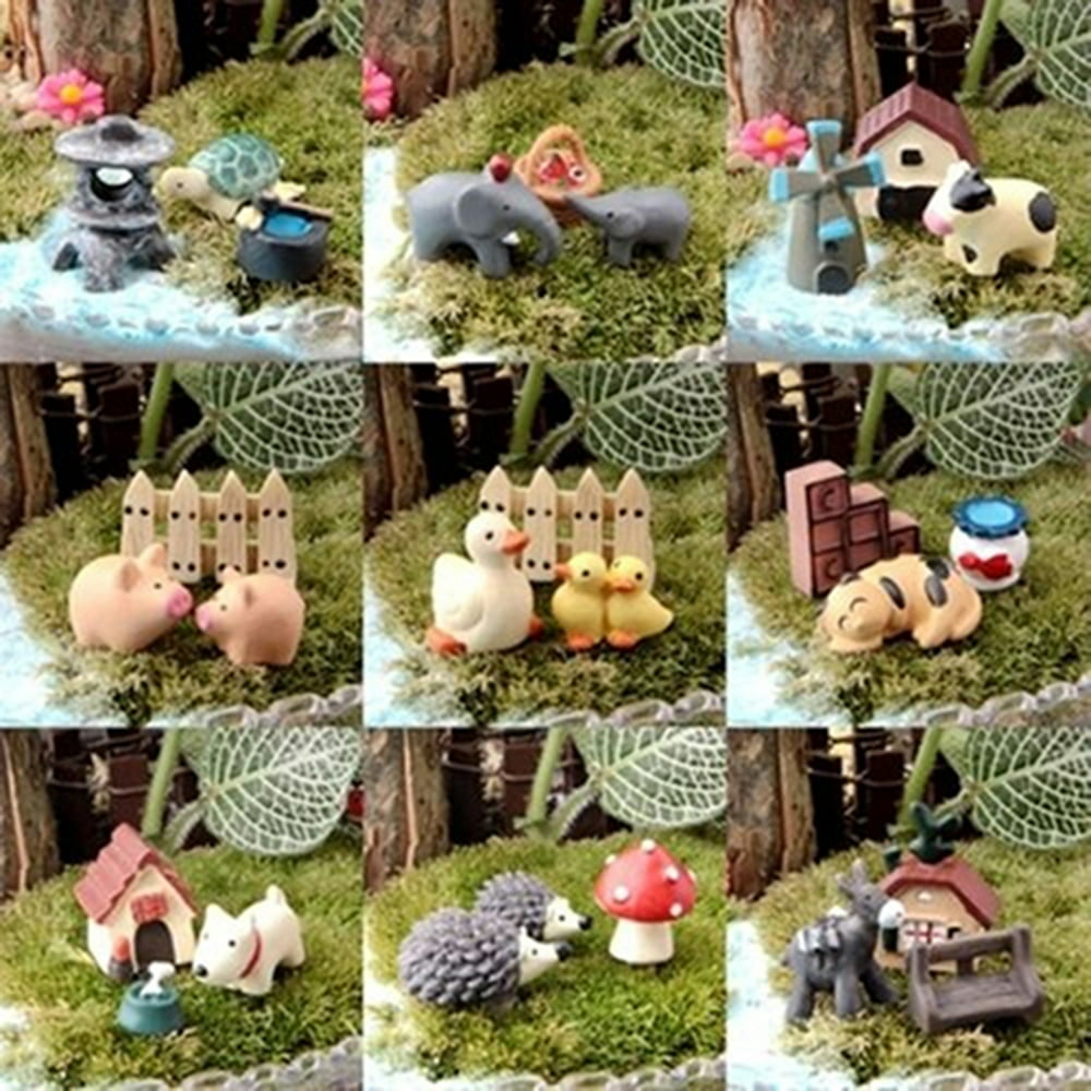SPRING PARK 3Pcs Miniature Garden Ornaments, Miniature Ornaments Kit