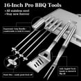 thumbnail image 2 of BBQ Grill Utensil Tools Set Reinforced BBQ Tongs 19-Piece Stainless-Steel Barbecue Grilling Accessories w/Aluminum Storage Case -Complete Outdoor Grill Kit for Dad, Birthday Gift for Man Dad, 2 of 4