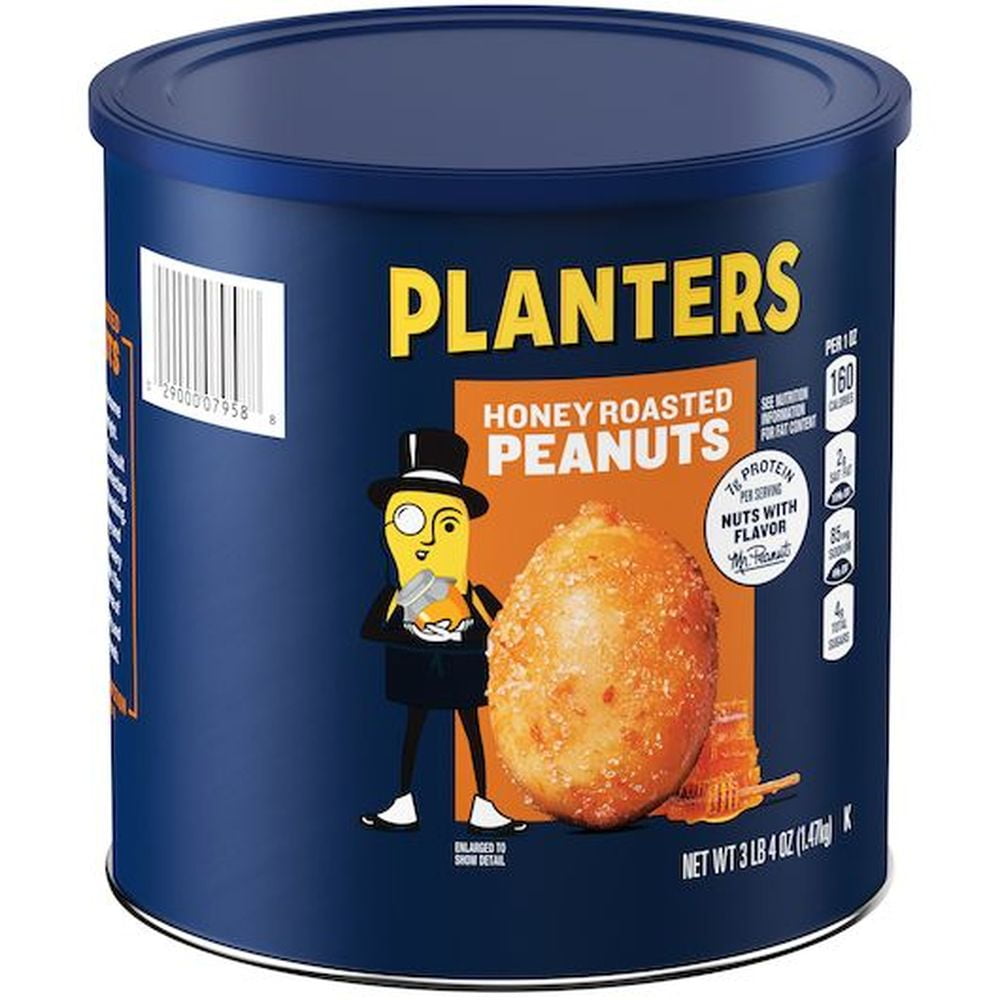 Planters Dry Honey Roasted Peanut, 52 Ounce Tin 6 per case