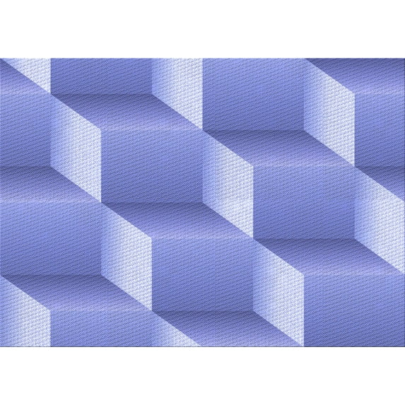 Ahgly Company Indoor Rectangle Patterned Jeans Blue Area Rugs, 7' x 10'