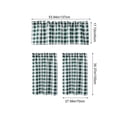 thumbnail image 3 of 3pcs Cafe Curtain Set, One Top Valance and Two Lower Panels, Light Filtering Thermal Window Covering for Kitchen Bathroom Basement Laundry Room and Small Windows, B-Green, 3 of 9