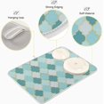thumbnail image 4 of Geometric Lattice Turquoise Dish Drying Mats for Kitchen 18x24 inch Buffalo Check Plaid Ceramic Mosaic Marble Stone Dish Drying Drainer Pad Rack Sink Mat for Kitchen Counter Coffee Bar, 4 of 6