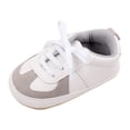 thumbnail image 2 of LYHaoo Girls Sneakers For Toddlers Baby Soft Sole Breathable Lace Up Shoes Lightweight Comfortable Walking Shoes Sizes 12 Toddler Gray(6-8 Months), 2 of 6