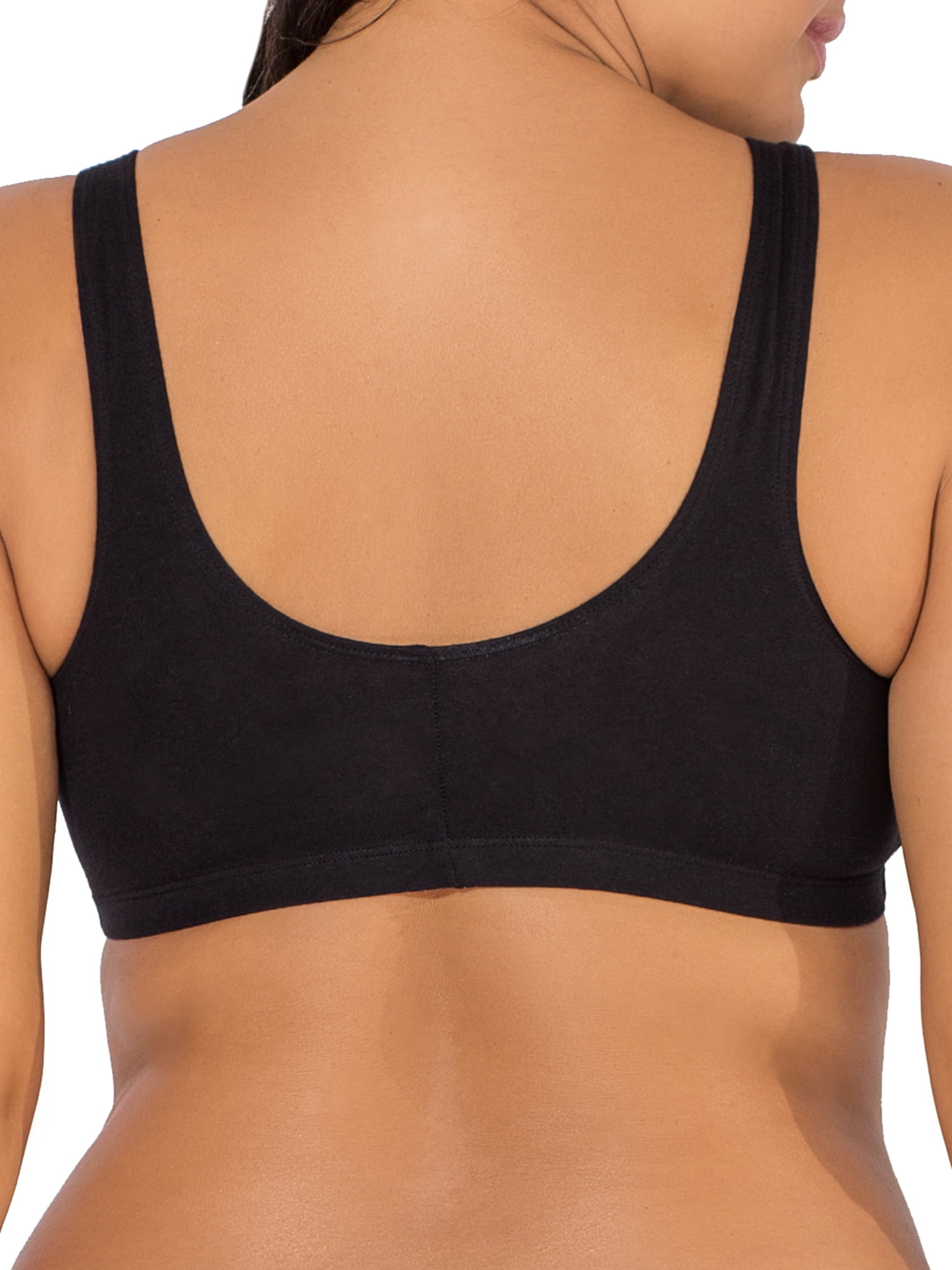 Fruit of The Loom Women's Comfort Front Close Cotton Sports Bra, 2 Pack 