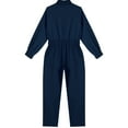 thumbnail image 6 of CHICTRY Big Girls Stand Collar Jumpsuit with Pockets Mechanic Boiler Suit One Piece Romper Coverall Navy Blue 16, 6 of 7