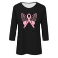 thumbnail image 4 of Alkepwun Breast Cancer Shirt for Women 3/4 Sleeve Tops Breast Cancer Awareness Tee Shirt Cancer Survivor T-Tops, 4 of 4