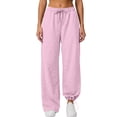 thumbnail image 2 of Noric Women's Jogger Pants High Waist Drawstring Elastic Waist with Pockets Adjustable‑Hem Relaxed‑Fit Casual Trousers, 2 of 6