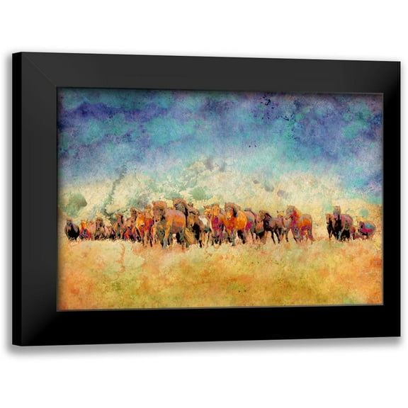Mabat, Ynon 14x11 Black Modern Framed Museum Art Print Titled - Horse Herd