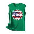 thumbnail image 3 of Graphic Tank Tops, Summer 2024 Sleeveless 4th of July Shirts Women Crew Neck Casual Flag Sunflower Print Tanks (S, Green 04), 3 of 4