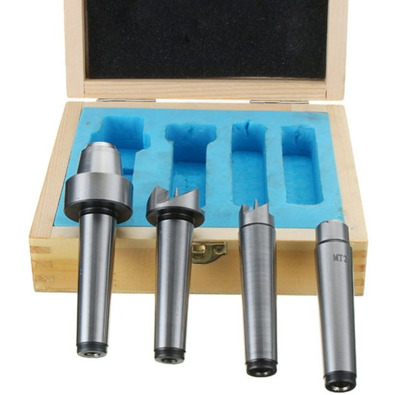 BIBABLYKE 4Pcs MT2 Wood Lathe Turning Tool Spur Live Center Set Taper Tool For Wood Metalworking Bored Tailstock Lathe Milling