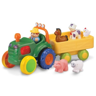 John Deere Animal Sounds Hayride Preschool Matching Musical Tractor Toy 6 Pieces Walmart Com