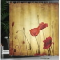 thumbnail image 4 of Ambesonne Vintage Shower Curtain, Poppy Flowers Bohemian, 69"Wx75"L, Pale Brown Vermilion, 4 of 5