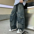 thumbnail image 4 of Boy's Pants Casual Denim Classic Straight Leg Pockets Loose Fit Toddlers Bottoms, 4 of 8