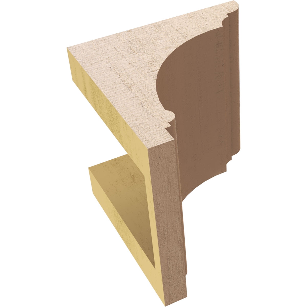 5"W x 5"D x 5"H Wide Hughes Rough Cedar Woodgrain TimberThane Corbel, Primed Tan