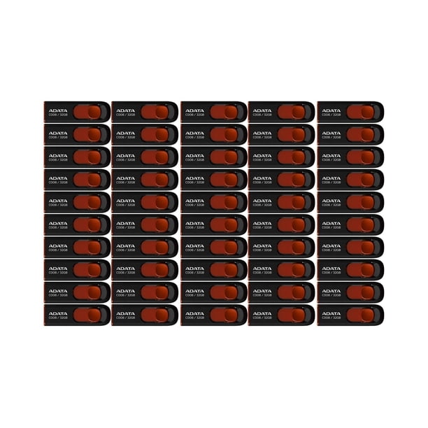 Memoria USB ADATA C008 32GB USB 2.0 Retráctil Roja Paquete de 50