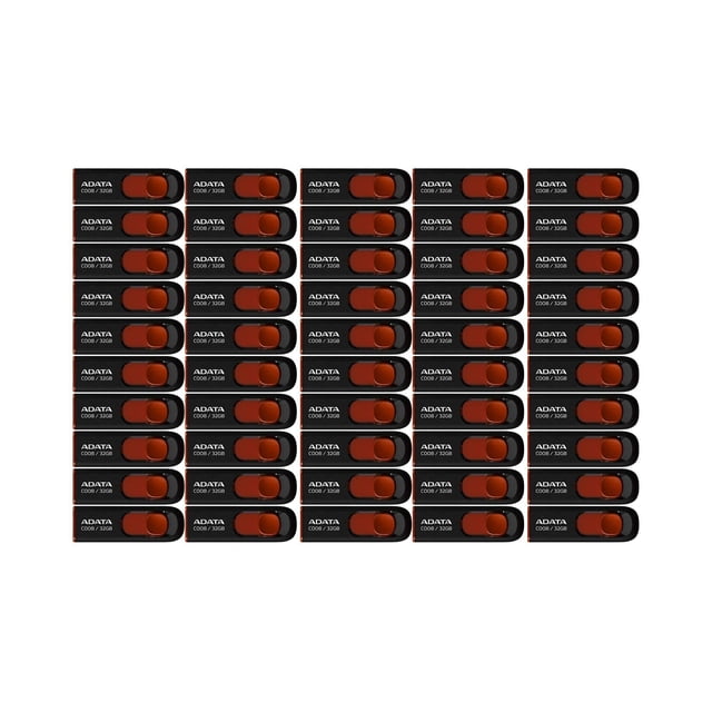 Memoria USB ADATA C008 32GB USB 2.0 Retráctil Roja Paquete de 50