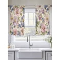 thumbnail image 5 of Vintage Flowers Sheer Curtains 54 Inch Length 2 Panels Set Window Treatments, Spring Watercolor Floral Dragonflies Beige Rod Pocket Semi Curtains for Living Room/Bedroom/Kitchen Décor, 104"W x 54"L, 5 of 7